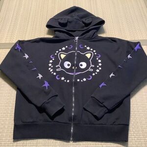 Hot Topic Sanrio Chococat Celestial Cat Ears Black Hoodie Size Medium Full Zip